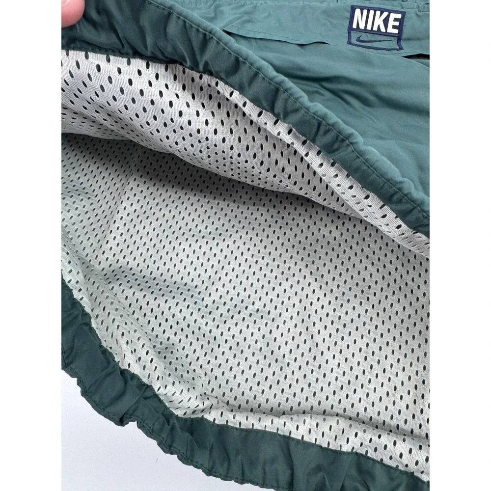 Nike Vintage Anorak Hooded Pullover Jacket‎ Green White Men's Medium Small Hole